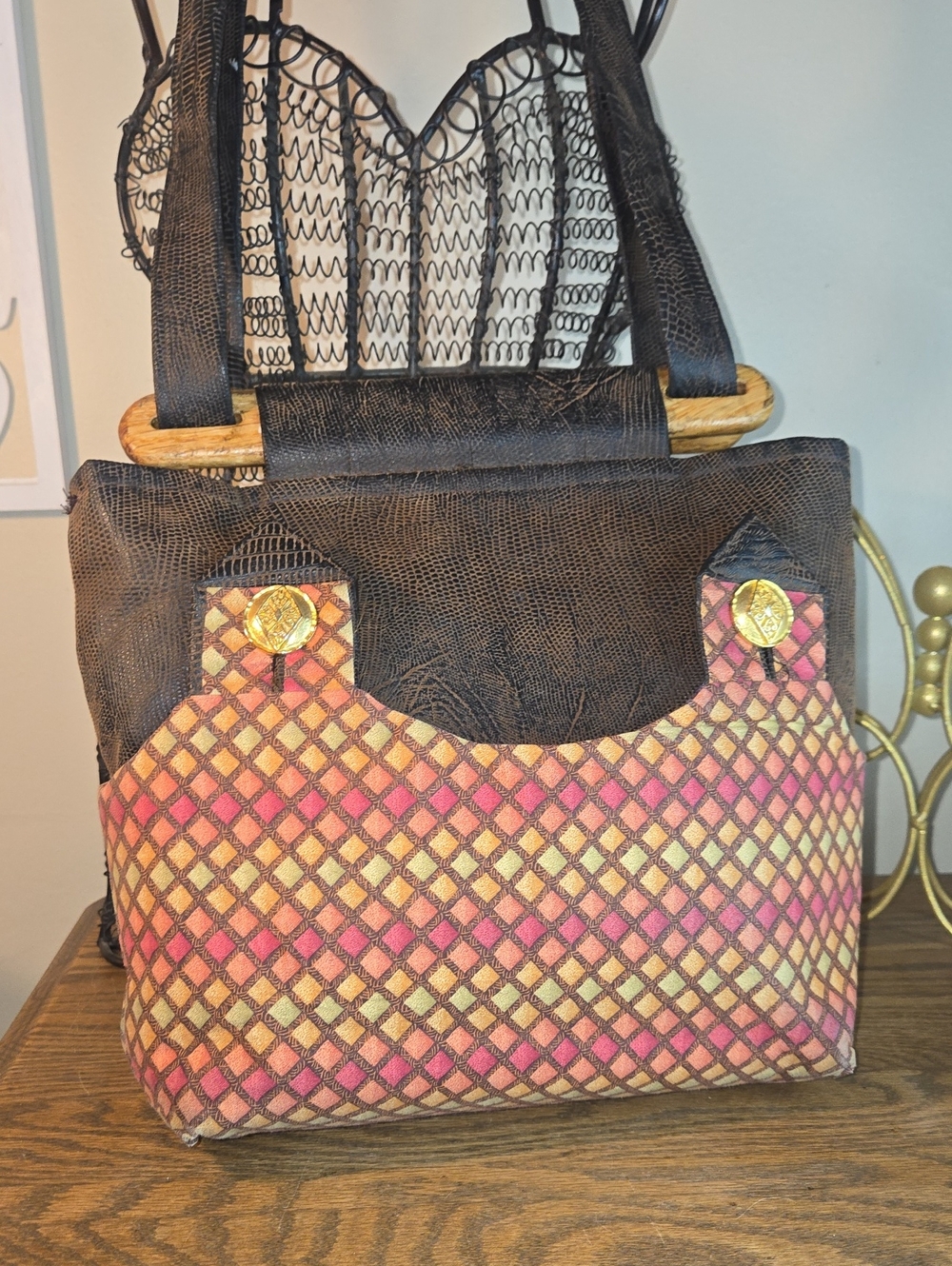Pattern Pink and Gold Accent Women's Tote Bag